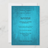 Wedding Photo Elegant Blue Grunge Background  Kaart (Achterkant)