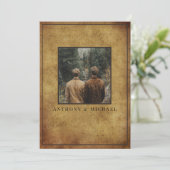 Wedding Photo Elegant Brown Grunge Background   Kaart (Staand voorkant)