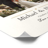 Wedding Photo Elegant Cream Gold Modern Custom Poster (Hoek)