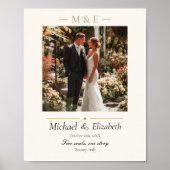 Wedding Photo Elegant Cream Gold Modern Custom Poster (Voorkant)