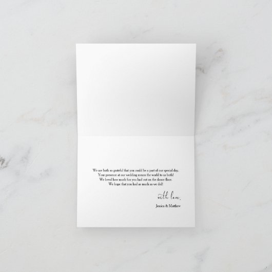 Wedding Photo Gradient Calligraphy Script Bedankkaart (Binnen)