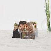 Wedding Photo Gradient Calligraphy Script Bedankkaart (Voorkant)