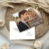 Wedding Photo Gradient Calligraphy Script Bedankkaart