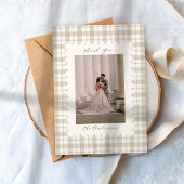 Wedding Photo Guest Appreciation Gingham Bedankkaart