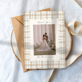 Wedding Photo Guest Appreciation Gingham Bedankkaart