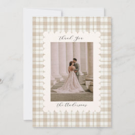 Wedding Photo Guest Appreciation Gingham Bedankkaart