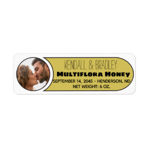 Wedding Photo Honey Jar Etiket