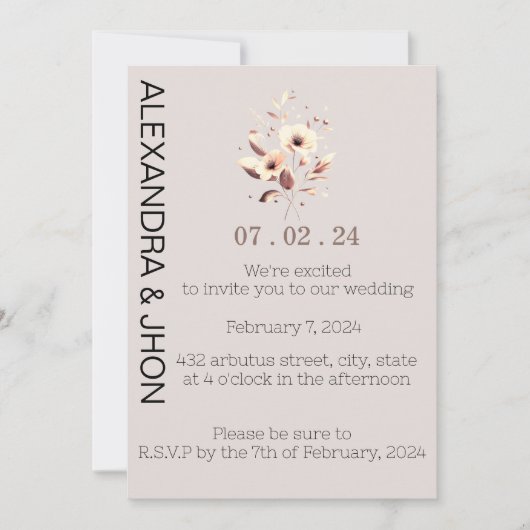 Wedding Photo Invitation | Personalized Elegance Save The Date (Voorkant)