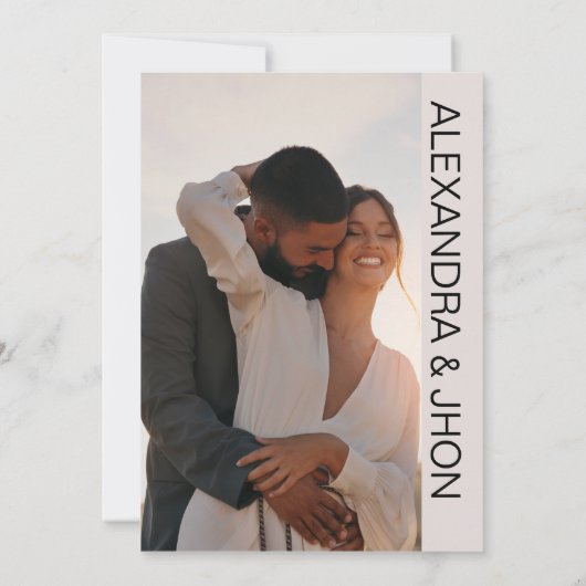 Wedding Photo Invitation | Personalized Elegance  Save The Date (Achterkant)