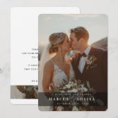 WEDDING PHOTO modern elegant chic ampersand black Bedankkaart (Voorkant / Achterkant)