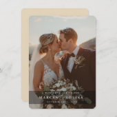 WEDDING PHOTO modern elegant chic ampersand black Bedankkaart (Voorkant / Achterkant)