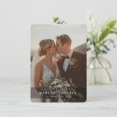 WEDDING PHOTO modern elegant chic ampersand black Bedankkaart (Staand voorkant)