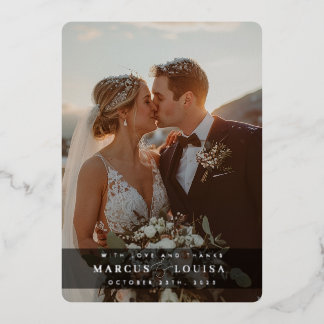 WEDDING PHOTO modern elegant chic ampersand black Folie Uitnodiging