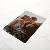 WEDDING PHOTO modern elegant chic ampersand black Folie Uitnodiging (Gedraaid)