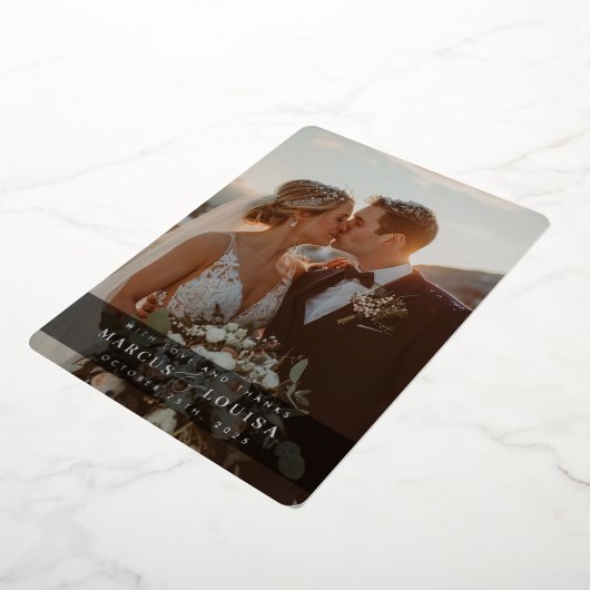 WEDDING PHOTO modern elegant chic ampersand black Folie Uitnodiging (Gedraaid)