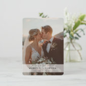 WEDDING PHOTO modern elegant chic ampersand white Bedankkaart (Staand voorkant)