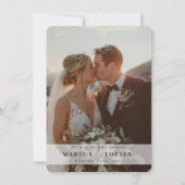 WEDDING PHOTO modern elegant chic ampersand white Bedankkaart (Voorkant)