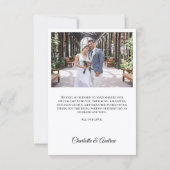 Wedding photo modern simple bedankkaart (Achterkant)