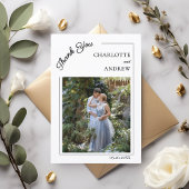 Wedding photo modern simple bedankkaart