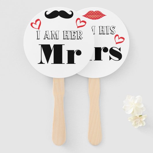 Wedding Photo Prop... ik ben zijn Mrs. Handwaaier (Voorkant en achterkant)