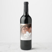 Wedding Photo Save the Date Minimalist Wine Label Wijn Etiket (Voorkant)