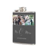 Wedding Photo Script Mr en Mrs Flask | Grijs Heupfles (Links)