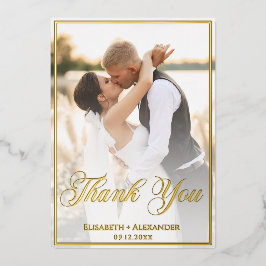 Wedding Photo Script THANK YOU Foil Card Folie Uitnodiging