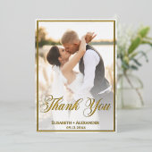 Wedding Photo Script THANK YOU Foil Card Folie Uitnodiging (Staand Voorkant)