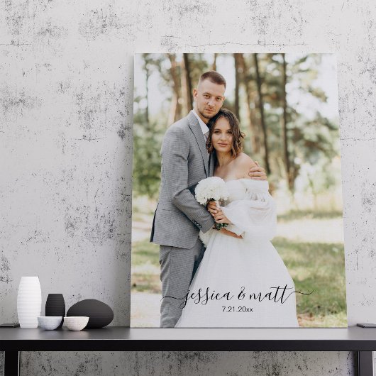 Wedding Photo Script Wedding Anniversary Gift Canvas Afdruk