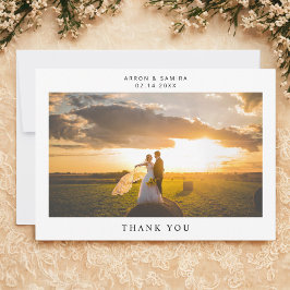 Wedding Photo Simple Landscape Thank You Card Bedankkaart