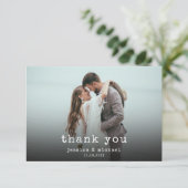 Wedding Photo Simple Minimalist Thank You Card Bedankkaart (Staand voorkant)