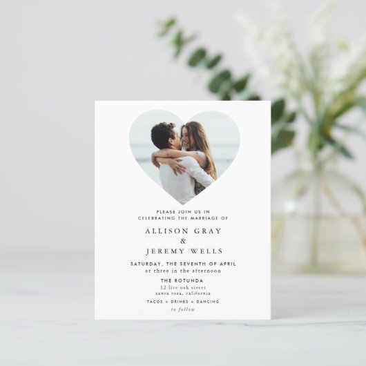 Wedding Photo Uitnodiging (Staand voorkant)