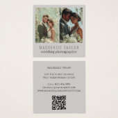 Wedding Photographer 2 Photo Personalized QR Code Vierkante Visitekaartjes (Voorkant /achterkant)
