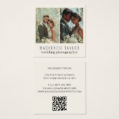 Wedding Photographer 2 Photo Personalized QR Code Vierkante Visitekaartjes (Voorkant /achterkant)