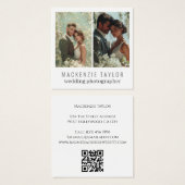 Wedding Photographer 2 Photo Personalized QR Code Vierkante Visitekaartjes (Voorkant /achterkant)