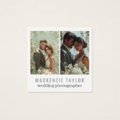 Wedding Photographer 2 Photo Personalized QR Code Vierkante Visitekaartjes (Voorkant)