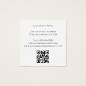 Wedding Photographer 2 Photo Personalized QR Code Vierkante Visitekaartjes (Achterkant)