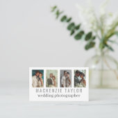 Wedding Photographer 4 Photo Personalized QR Code Visitekaartje (Staand voorkant)