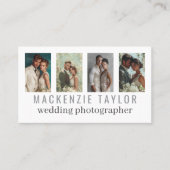 Wedding Photographer 4 Photo Personalized QR Code Visitekaartje (Voorkant)