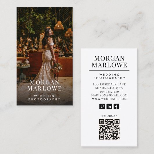 Wedding Photographer Business Card Visitekaartje (Voorkant / Achterkant)