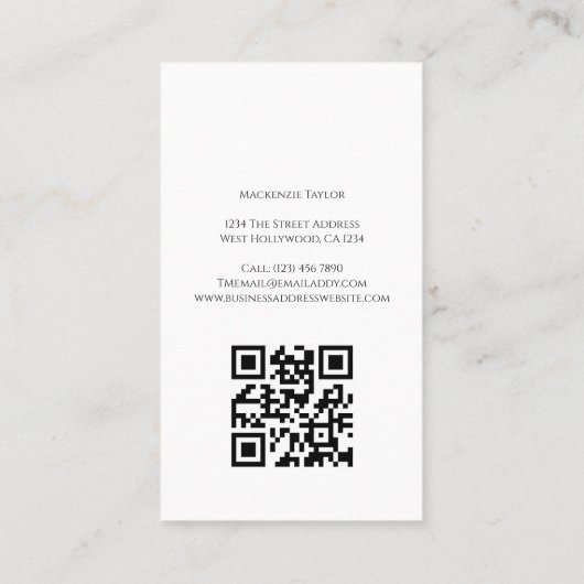 Wedding Photographer Photo Personalized QR Code Visitekaartje (Achterkant)