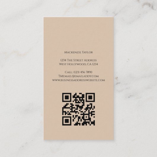 Wedding Photographer Photo Personalized QR Code Visitekaartje (Achterkant)