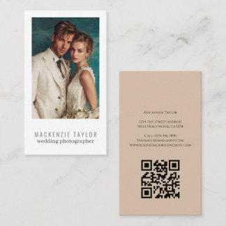 Wedding Photographer Photo Personalized QR Code Visitekaartje