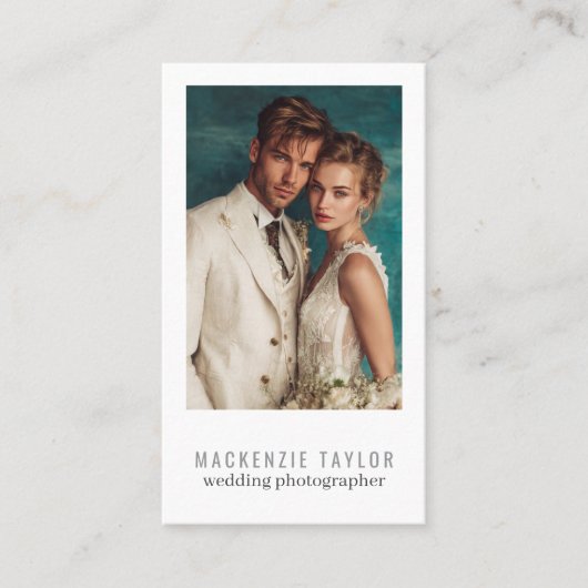 Wedding Photographer Photo Personalized QR Code Visitekaartje (Voorkant)