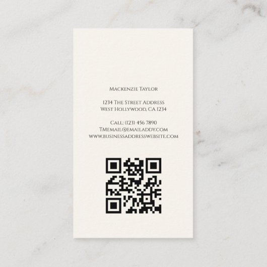 Wedding Photographer Photo Personalized QR Code Visitekaartje (Achterkant)