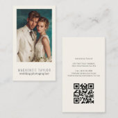 Wedding Photographer Photo Personalized QR Code Visitekaartje (Voorkant / Achterkant)