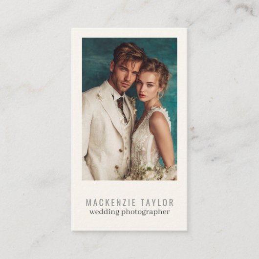 Wedding Photographer Photo Personalized QR Code Visitekaartje (Voorkant)