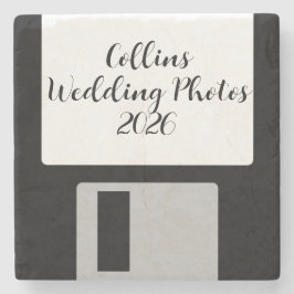 Wedding Photos Stone Coaster | Retro Floppy Disk Stenen Onderzetter