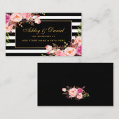 Wedding Pink Blush Gold Black Registry Insert Kaar Informatiekaartje (Voorkant / Achterkant)