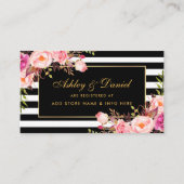 Wedding Pink Blush Gold Black Registry Insert Kaar Informatiekaartje (Voorkant)
